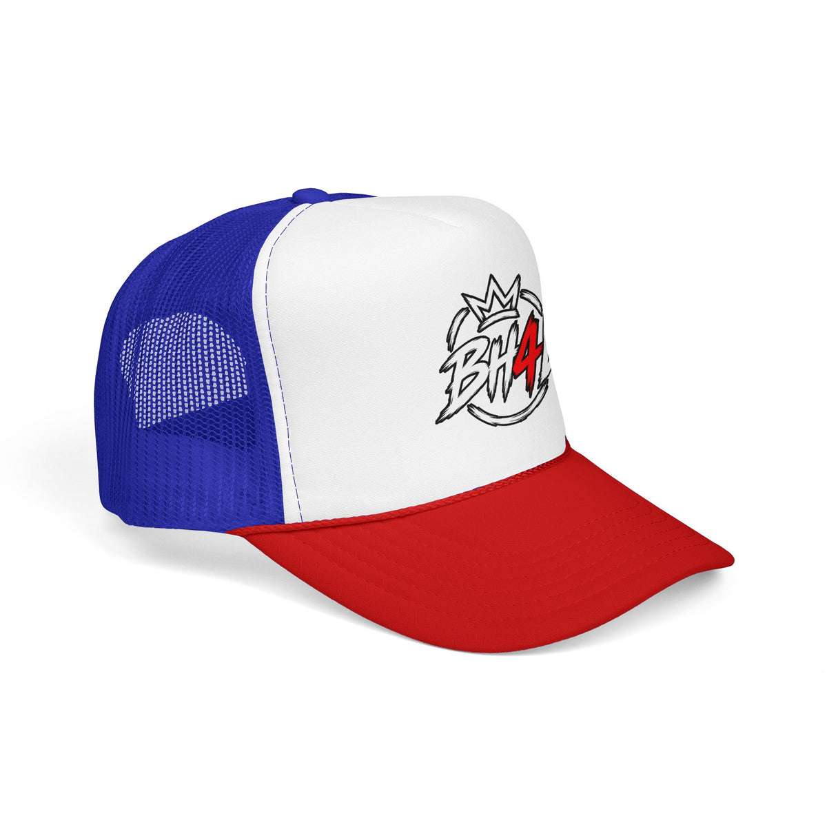 BH4L Crown Foam Trucker Hat — Streetwear Mesh Cap with Logo