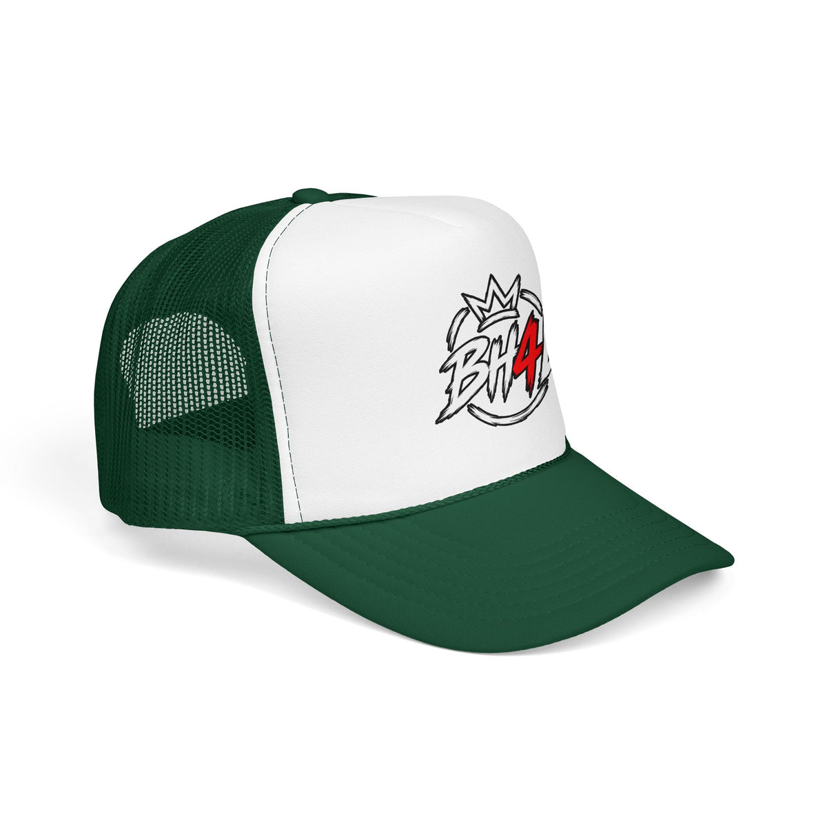 BH4L Crown Foam Trucker Hat — Streetwear Mesh Cap with Logo
