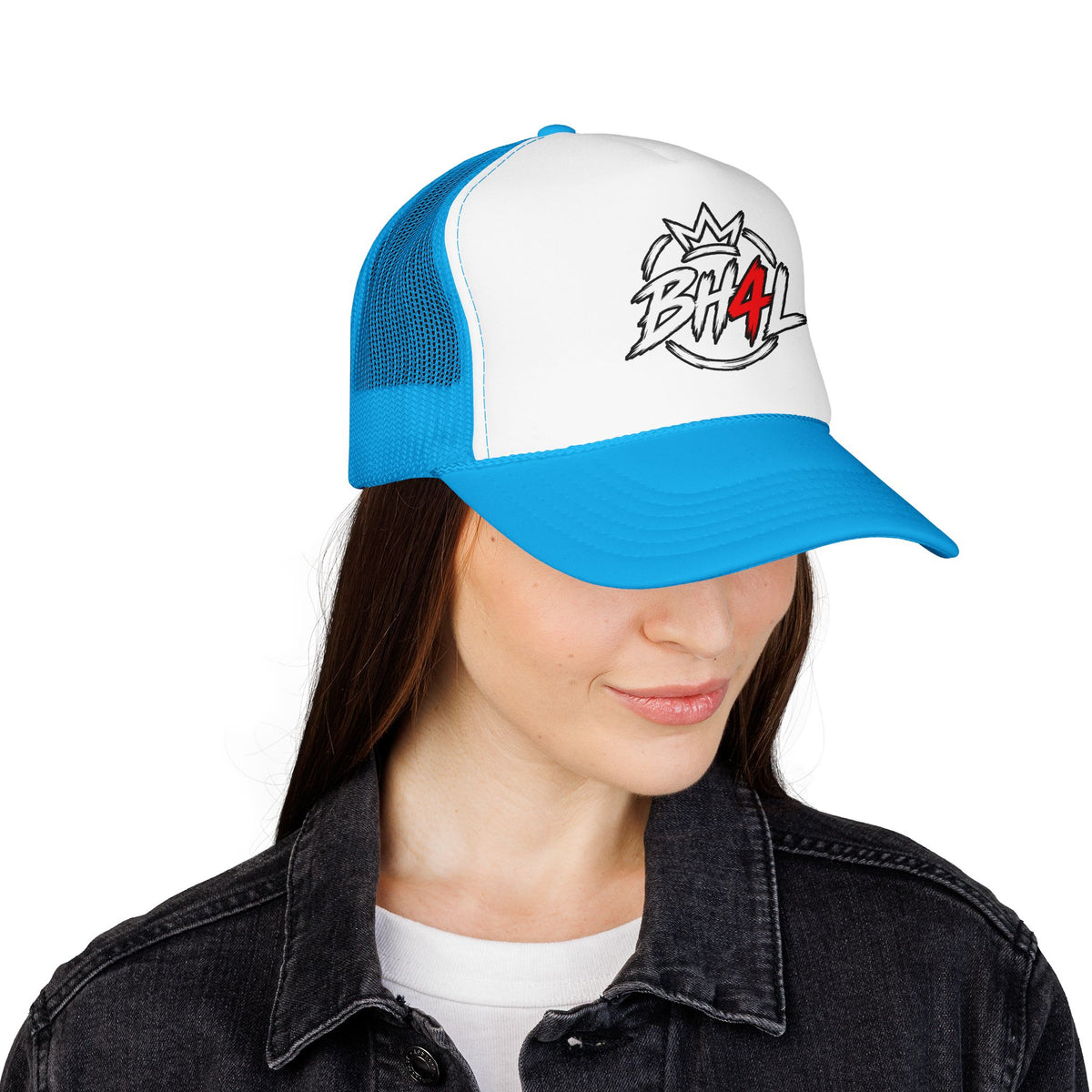 BH4L Crown Foam Trucker Hat — Streetwear Mesh Cap with Logo