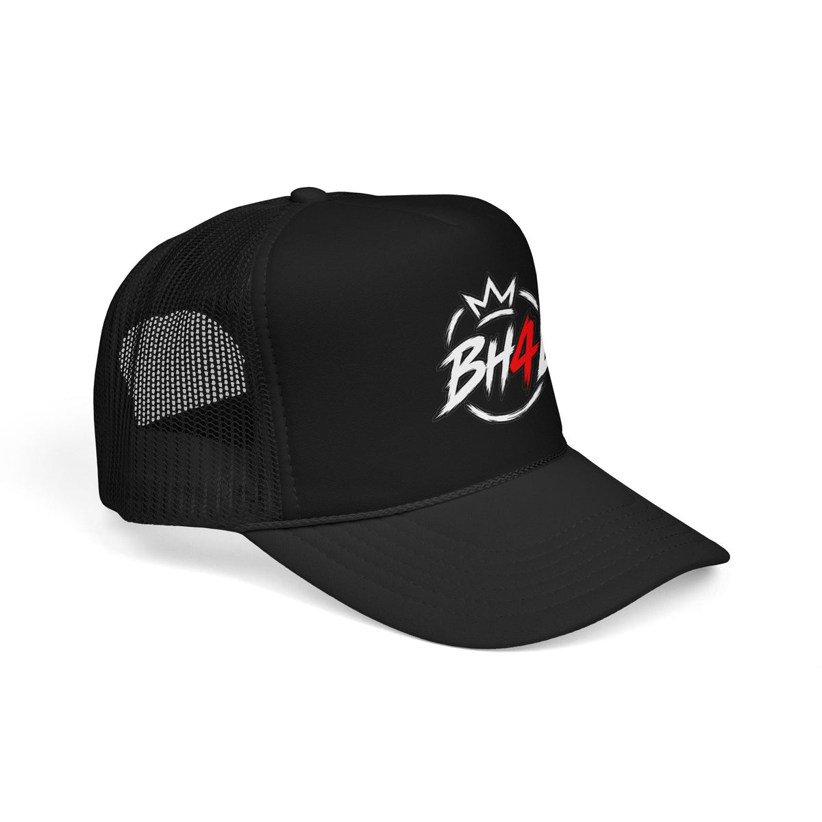 BH4L Crown Foam Trucker Hat — Streetwear Mesh Cap with Logo