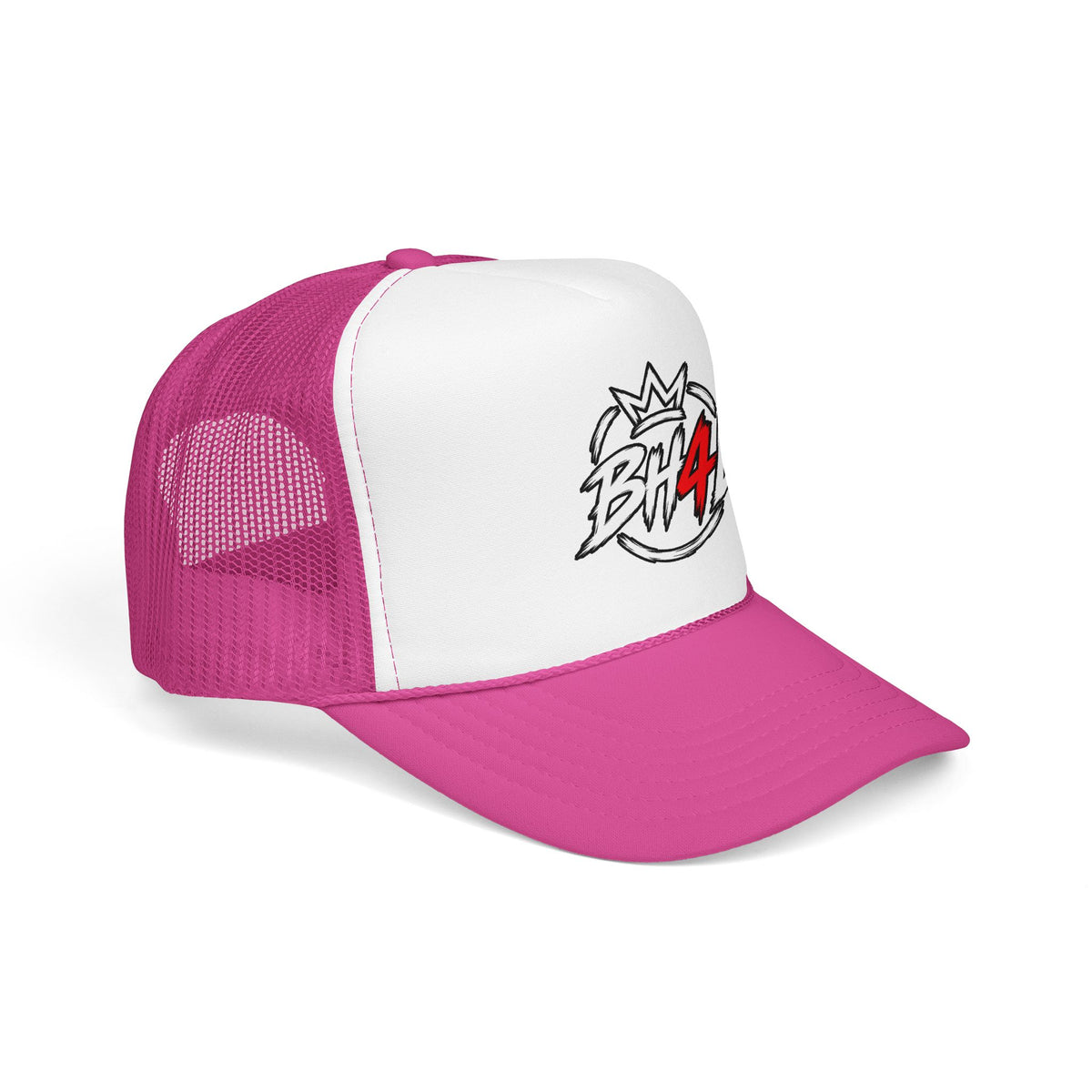 BH4L Crown Foam Trucker Hat — Streetwear Mesh Cap with Logo