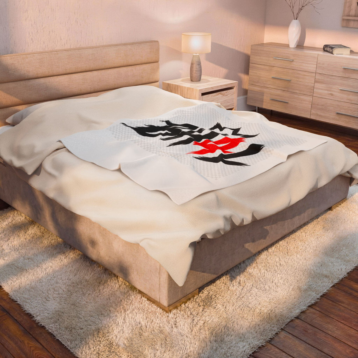 Velveteen Plush Blanket — 'BH4L' Crown Logo Soft Throw
