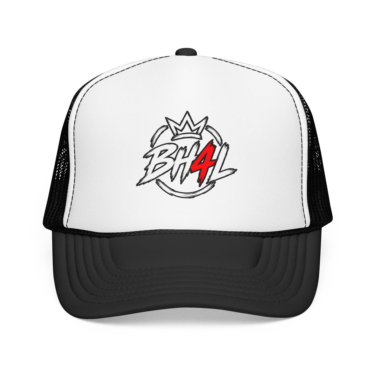 BH4L Crown Foam Trucker Hat — Streetwear Mesh Cap with Logo