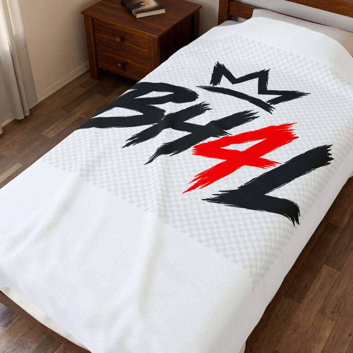 Velveteen Plush Blanket — 'BH4L' Crown Logo Soft Throw