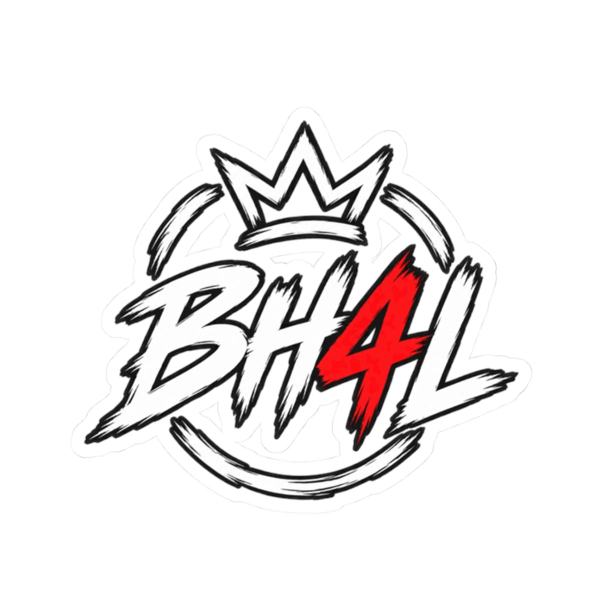 BH4L White Logo Sticker