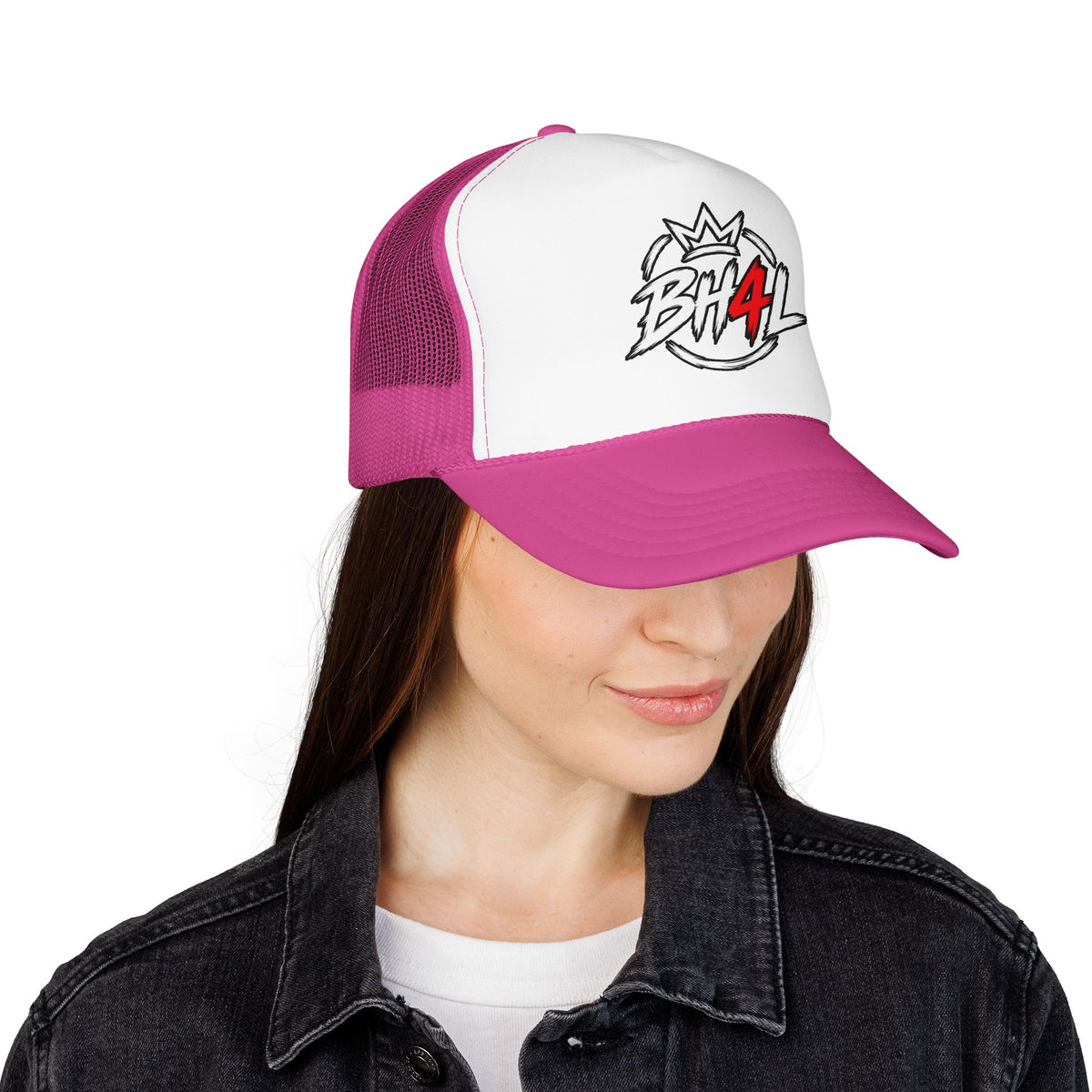 BH4L Crown Foam Trucker Hat — Streetwear Mesh Cap with Logo