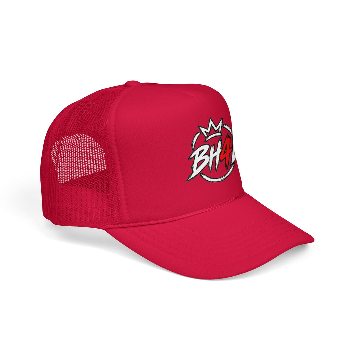 BH4L Crown Foam Trucker Hat — Streetwear Mesh Cap with Logo