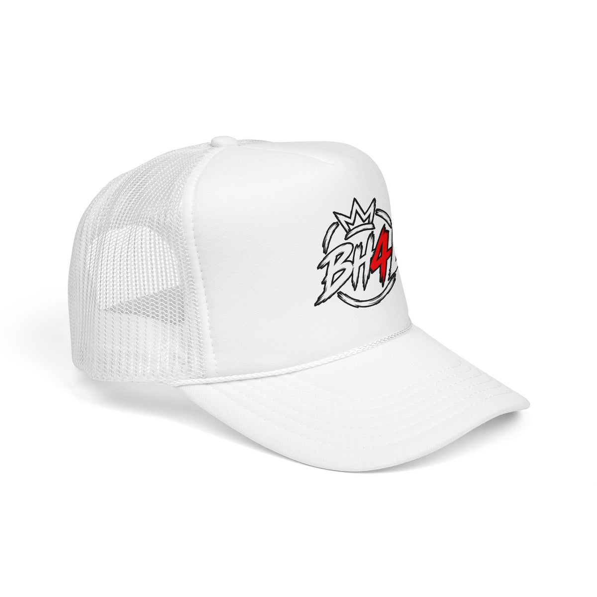 BH4L Crown Foam Trucker Hat — Streetwear Mesh Cap with Logo