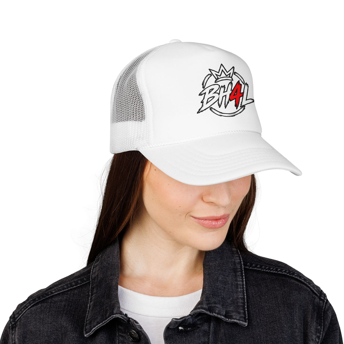 BH4L Crown Foam Trucker Hat — Streetwear Mesh Cap with Logo