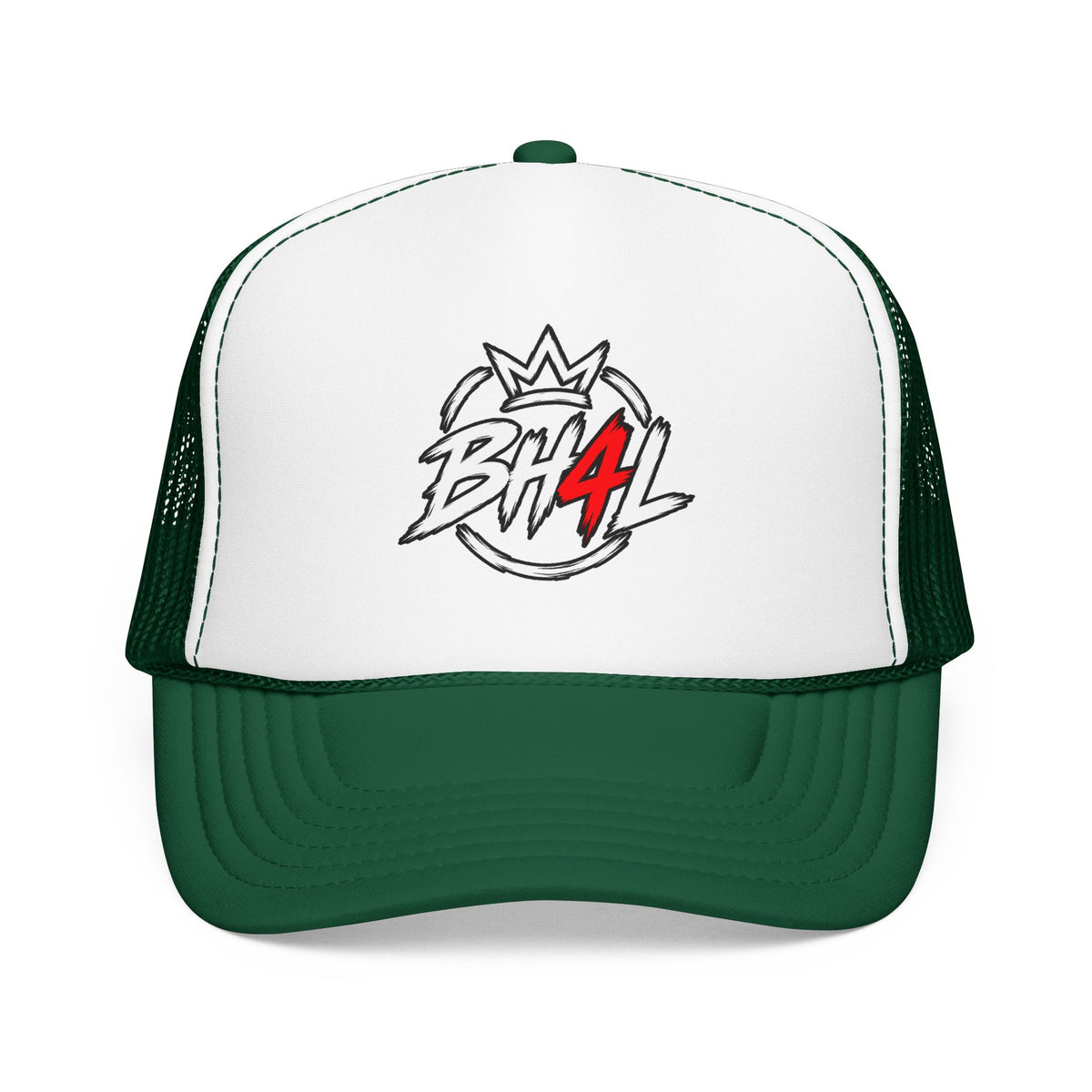 BH4L Crown Foam Trucker Hat — Streetwear Mesh Cap with Logo