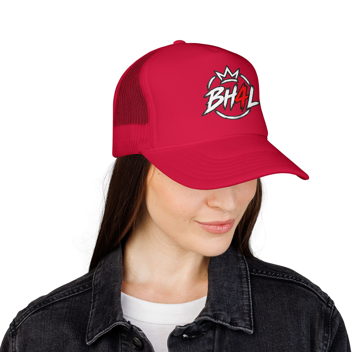 BH4L Crown Foam Trucker Hat — Streetwear Mesh Cap with Logo