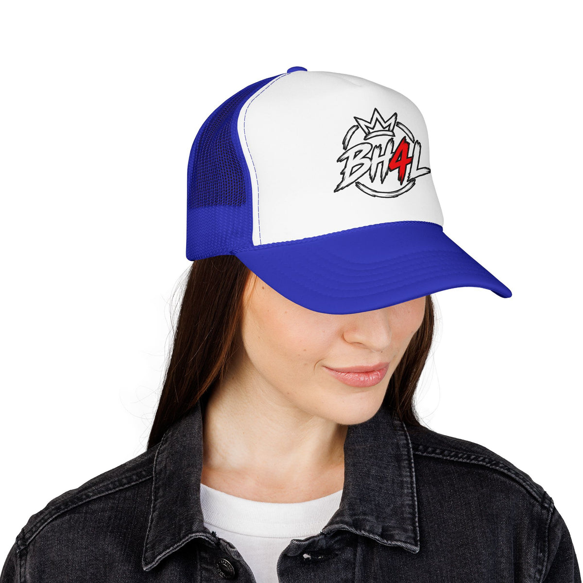 BH4L Crown Foam Trucker Hat — Streetwear Mesh Cap with Logo