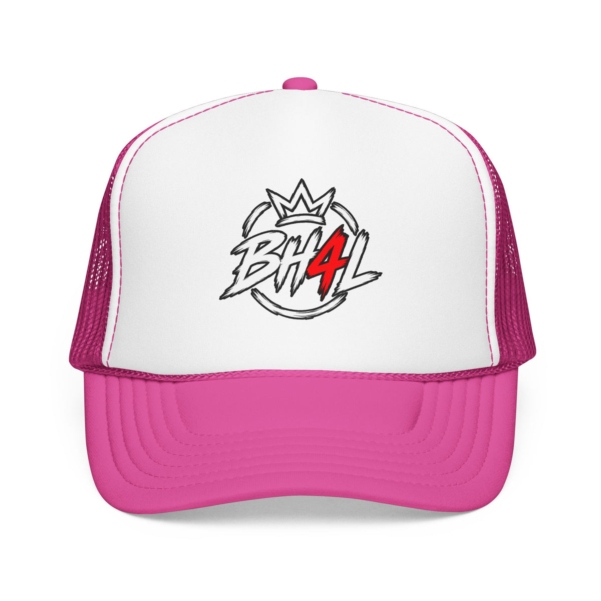 BH4L Crown Foam Trucker Hat — Streetwear Mesh Cap with Logo