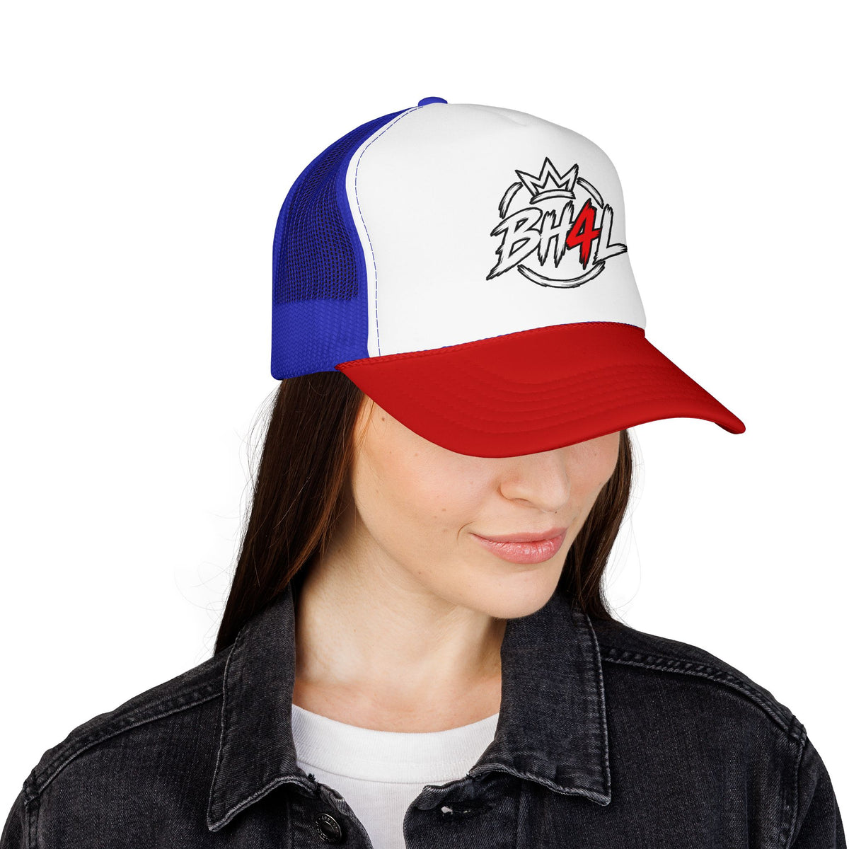 BH4L Crown Foam Trucker Hat — Streetwear Mesh Cap with Logo