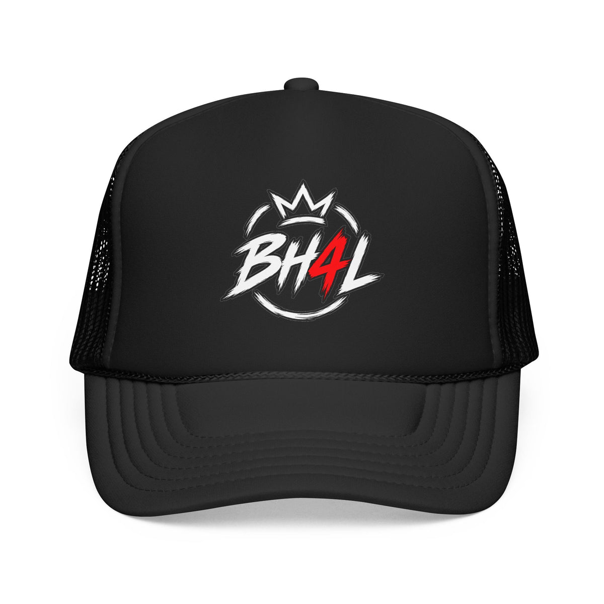 BH4L Crown Foam Trucker Hat — Streetwear Mesh Cap with Logo