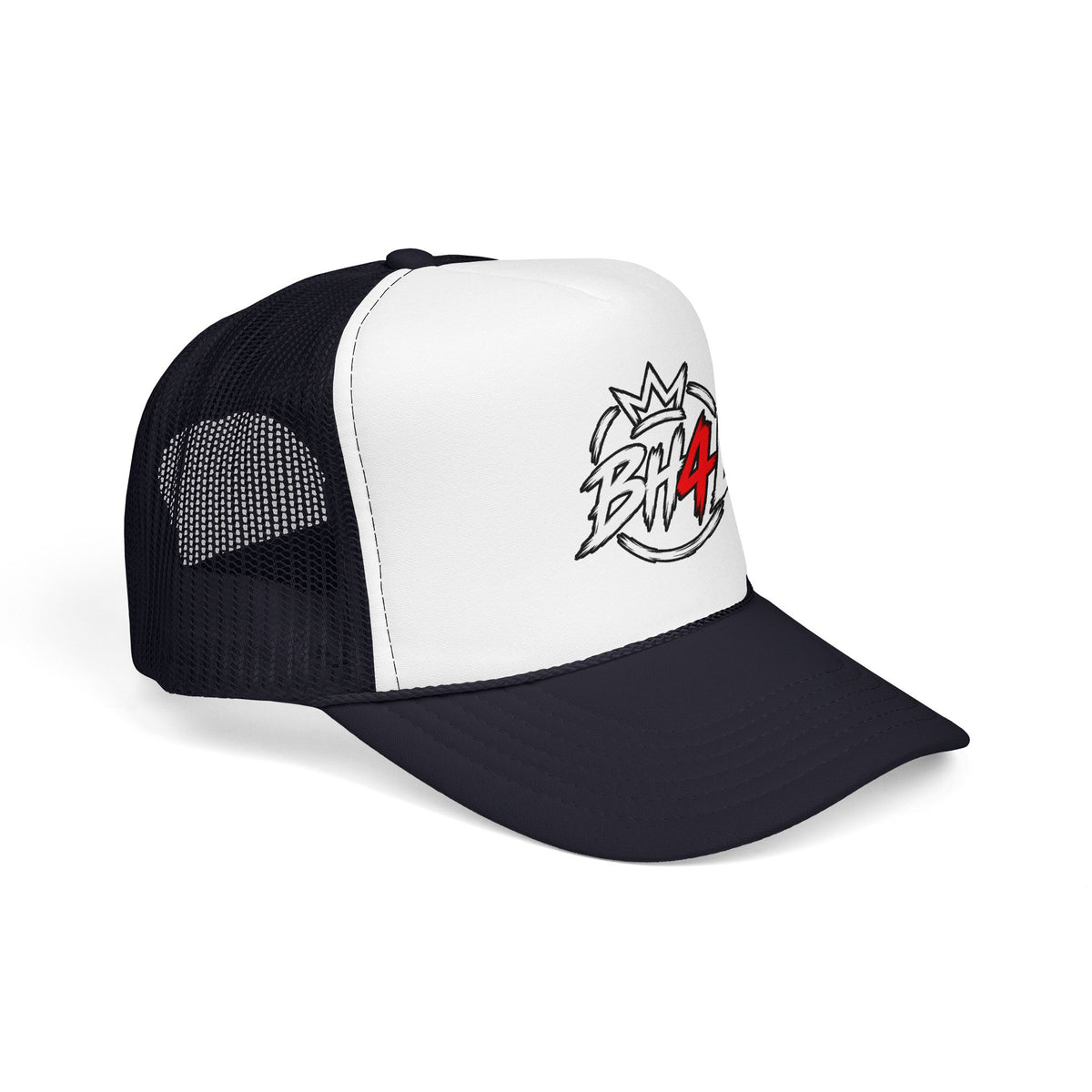 BH4L Crown Foam Trucker Hat — Streetwear Mesh Cap with Logo