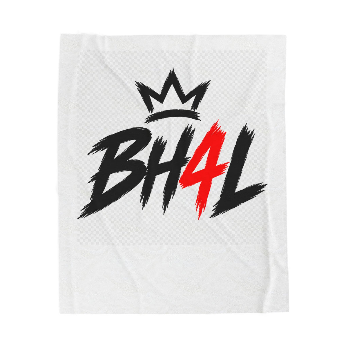 Velveteen Plush Blanket — 'BH4L' Crown Logo Soft Throw