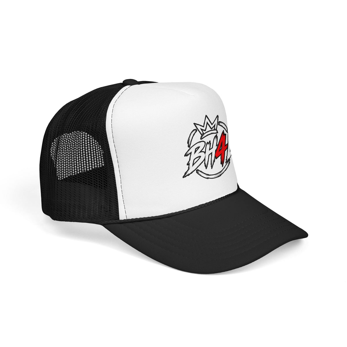 BH4L Crown Foam Trucker Hat — Streetwear Mesh Cap with Logo