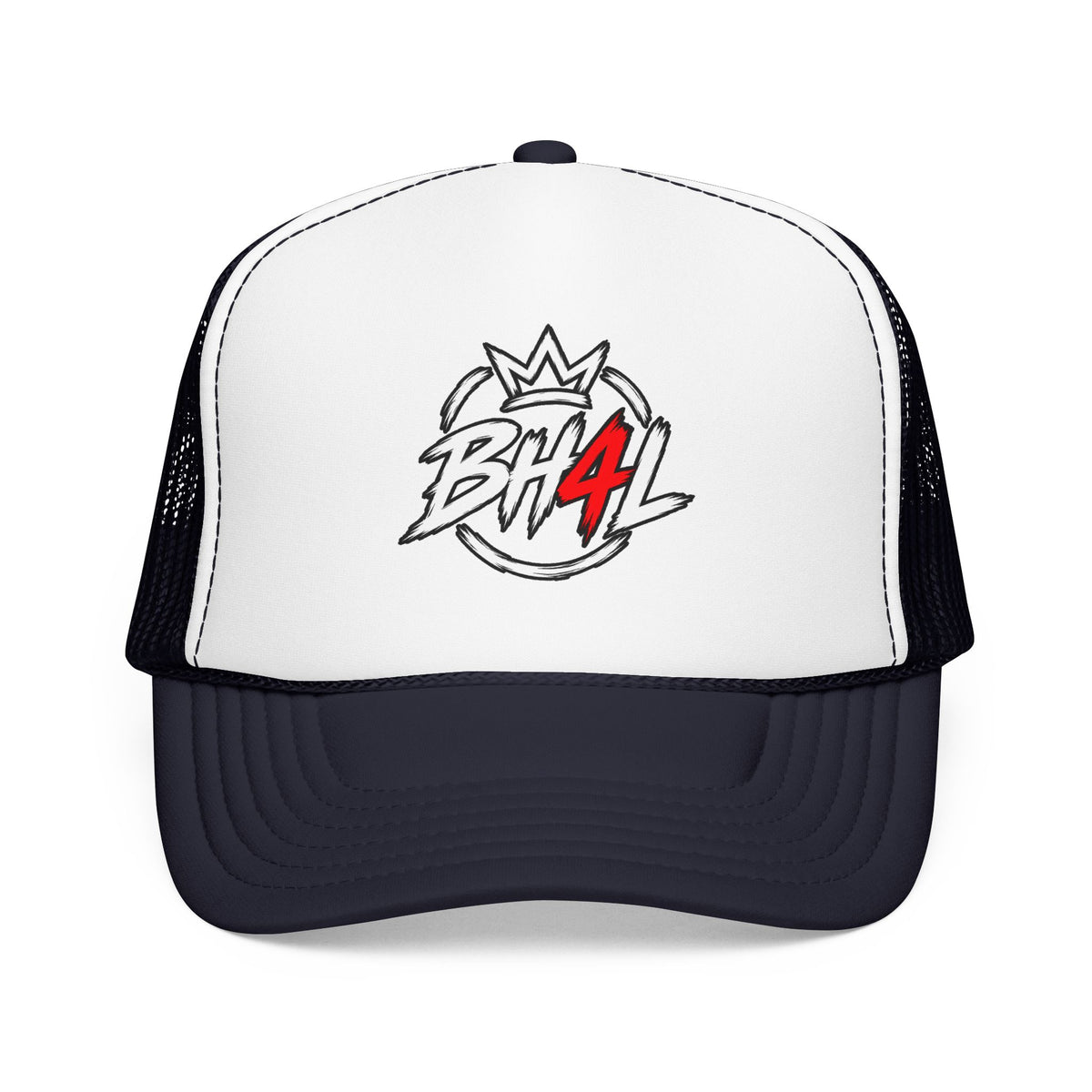 BH4L Crown Foam Trucker Hat — Streetwear Mesh Cap with Logo