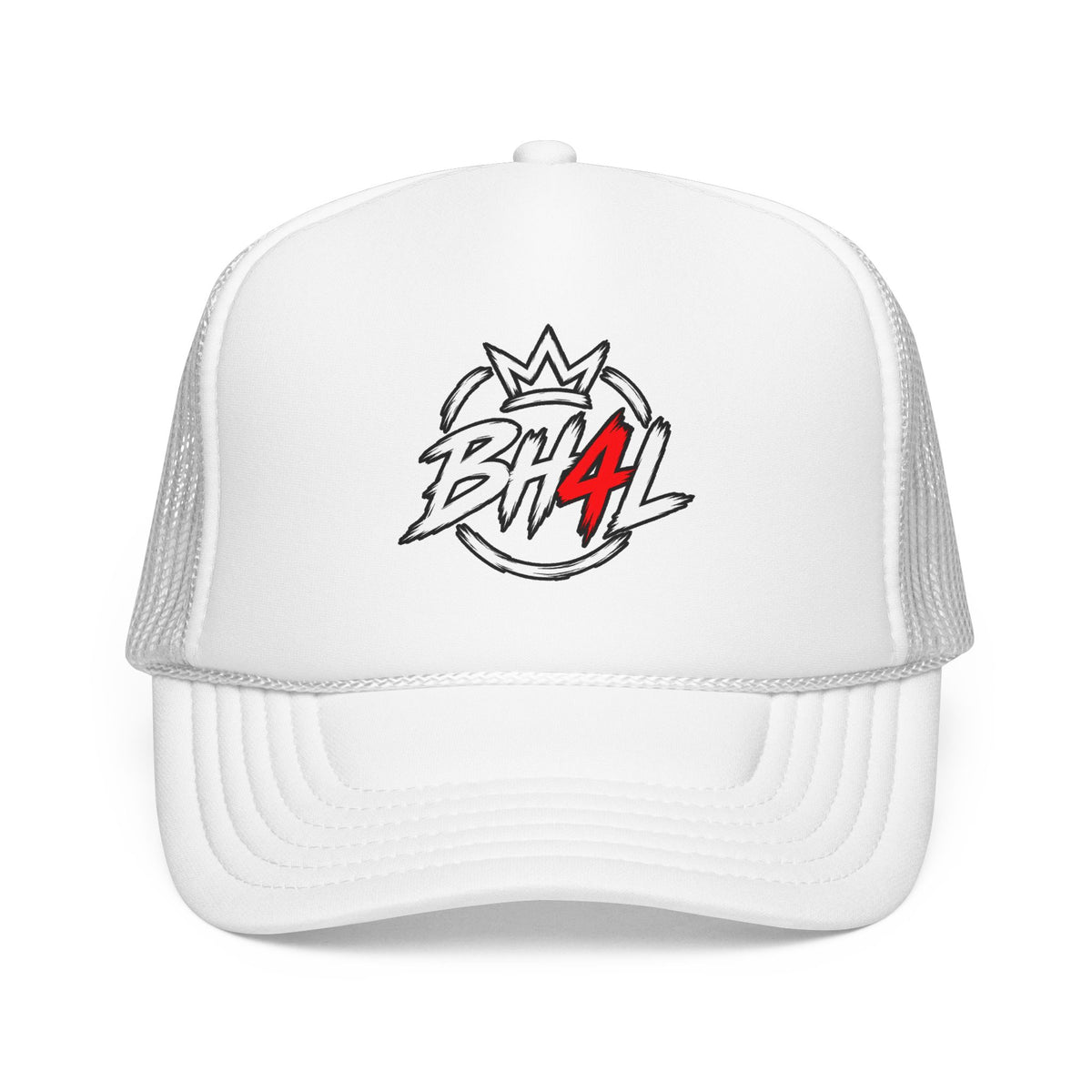 BH4L Crown Foam Trucker Hat — Streetwear Mesh Cap with Logo