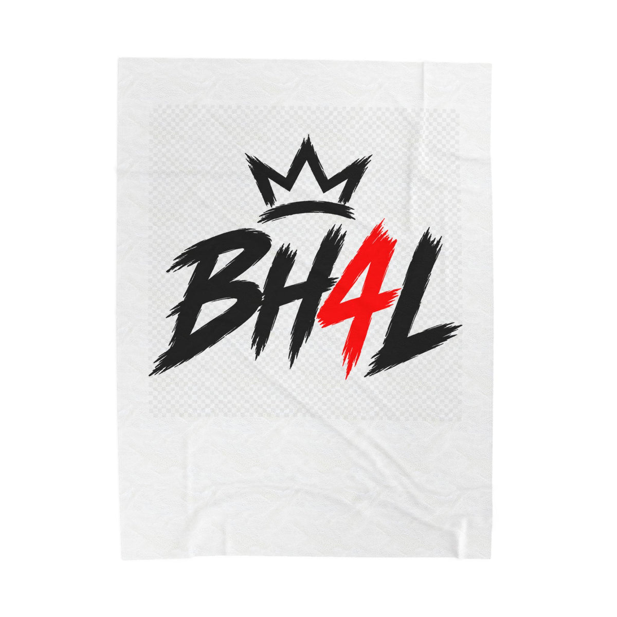 Velveteen Plush Blanket — 'BH4L' Crown Logo Soft Throw